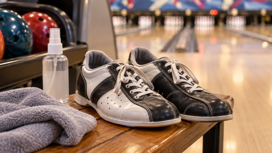 Spray désodorisant et chaussures de bowling