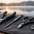Pinces, dégorgeoir et coupe-fil pour la pêche au bord d’un lac