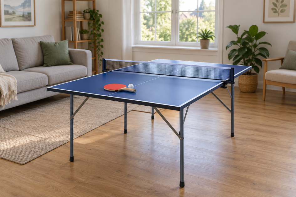 Mini-table de ping-pong dans une pièce de vie — illustration générique